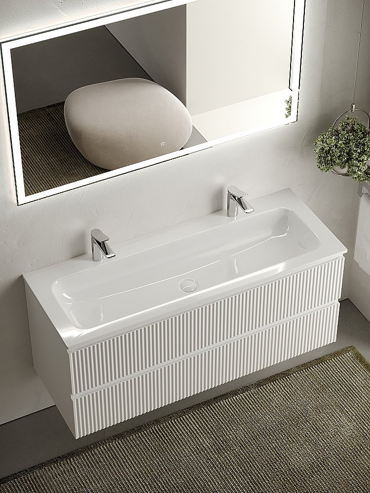 Тумба с раковиной Sancos SNOB R SNR120W Bianco для ванной в интернет-магазине Sanbest
