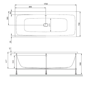 Ванна акриловая AM.PM Func W84A-170-070W-A 170x70 купить в интернет-магазине Sanbest