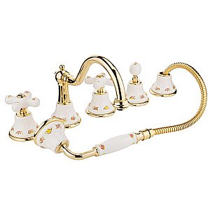 Смеситель для ванны на 5 отв. Migliore Provance ML.PRO-8880 золото купить в интернет-магазине сантехники Sanbest