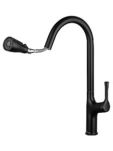 Смеситель для кухни с выдвижным изливом WONZON & WOGHAND, Черный матовый (WW-AE54123-MB) купить в интернет-магазине сантехники Sanbest