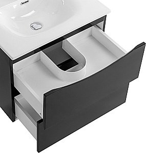 Тумба с раковиной BelBagno MARINO-CER-N-600-2C-SO-NL-P Nero Lucido для ванной в интернет-магазине Sanbest