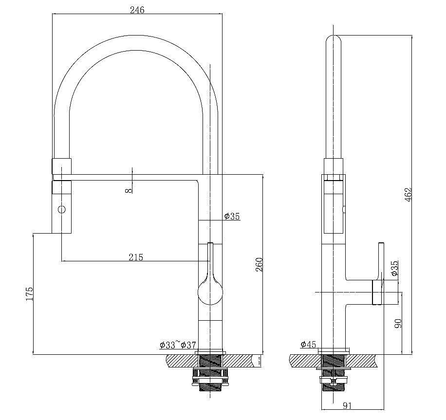 Смеситель для кухни Vincea VKF-114BG брашированное золото купить в интернет-магазине сантехники Sanbest