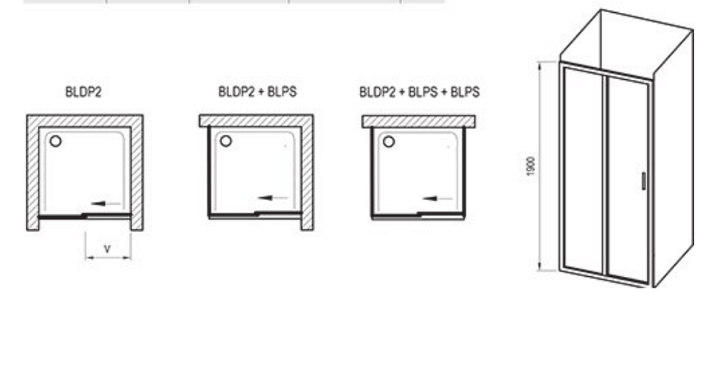 Душевой уголок Ravak Blix BLDP2+BLPS 120х100 профиль хром блестящий/стекло прозрачное купить в интернет-магазине Sanbest