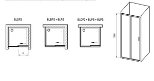 Душевой уголок Ravak Blix BLDP2+BLPS 120х100 профиль хром блестящий/стекло прозрачное купить в интернет-магазине Sanbest