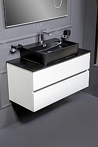 Тумба с раковиной и столешницей Armadi Art Vallessi 120 белая глянец для ванной в интернет-магазине Sanbest