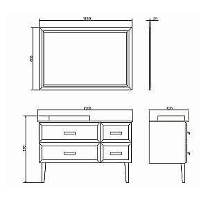 Тумба с раковиной Comforty Империя 120 белый глянец для ванной в интернет-магазине Sanbest