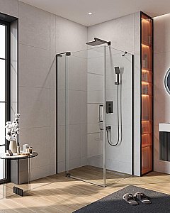 Душевой уголок Cezares Slider 80x100 AH-1-80-90/100-C-GM стекло прозрачное/профиль матовая оружейная сталь купить в интернет-магазине Sanbest