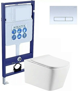 Унитаз с инсталляцией Aquatek Либра AQ0530N-00 с белой кнопкой KDI-0000021 купить в интернет-магазине Sanbest