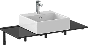 Столешница Good Door 80 г-образный кронштейн, черная глянцевая для ванной в интернет-магазине сантехники Sanbest