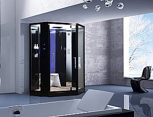 Душевая кабина Orans Diamond SR-89106S Black стекло прозрачное/профиль черный купить в интернет-магазине Sanbest