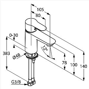 Смеситель для раковины Kludi Objecta 321260575 купить в интернет-магазине сантехники Sanbest