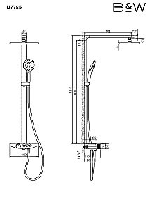 Душевая система Black&White UNIVERSE U7785 хром купить в интернет-магазине сантехники Sanbest