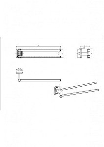 Полотенцедержатель CeramaLux Gamma 12314 хром купить в интернет-магазине сантехники Sanbest
