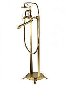 Смеситель для ванны напольного монтажа WONZON & WOGHAND RETRO, Брашированное золото (WW-88649020-BG) купить в интернет-магазине сантехники Sanbest