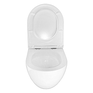 Унитаз подвесной Azario Trevi AZ-0093UQ3 белый, безободковый, с крышкой микролифт, слив торнадо купить в интернет-магазине Sanbest