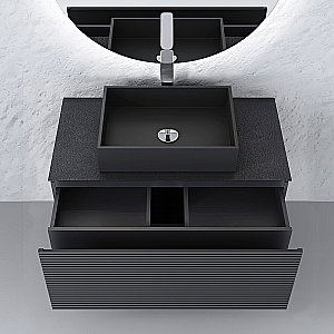 Тумба с раковиной Jorno Stone 100 антрацит для ванной в интернет-магазине Sanbest