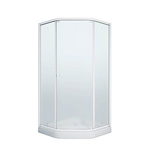 Душевой уголок Parly ZEP91FR 90х90 стекло матовое/профиль белый купить в интернет-магазине Sanbest