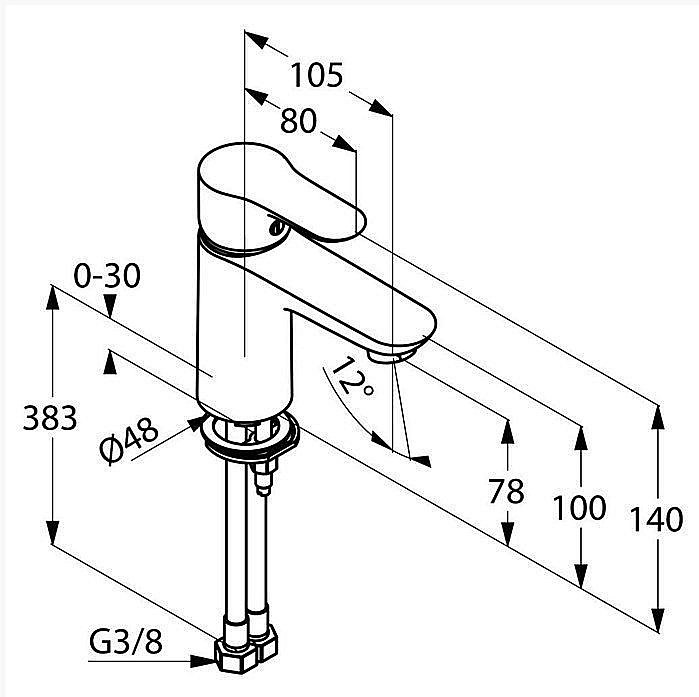 Смеситель для раковины Kludi Objecta 321260575 купить в интернет-магазине сантехники Sanbest