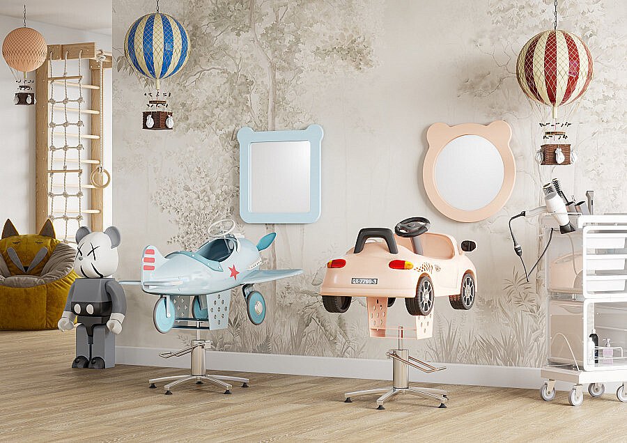 Зеркало Акватон Каспер Мишка 1A283402CR0E0 голубое матовое в ванную от интернет-магазине сантехники Sanbest