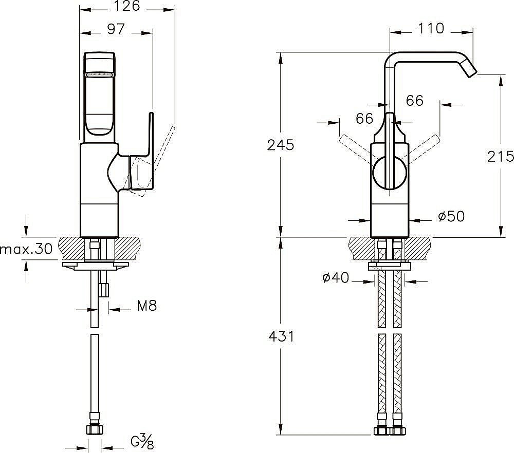 Смеситель для раковины Vitra Suit U A42469EXP купить в интернет-магазине сантехники Sanbest