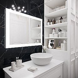 Зеркало с подсветкой Art&Max Soli AM-Sol-1200-800-DS-F-H 120x80 в ванную от интернет-магазине сантехники Sanbest