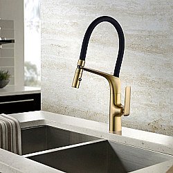 Смеситель для кухни Vincea VKF-115BG брашированное золото купить в интернет-магазине сантехники Sanbest