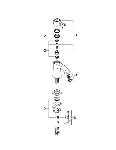 Смеситель для раковины Grohe Grandera 23310000 хром купить в интернет-магазине сантехники Sanbest