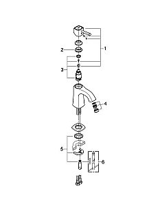 Смеситель для раковины Grohe Grandera 23310000 хром купить в интернет-магазине сантехники Sanbest