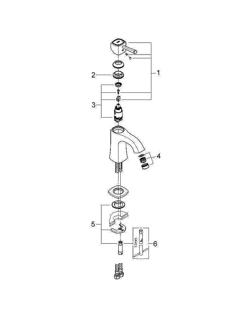 Смеситель для раковины Grohe Grandera 23310000 хром купить в интернет-магазине сантехники Sanbest