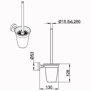 Ершик для унитаза Azario NESSY AZ-73113 хром купить в интернет-магазине сантехники Sanbest