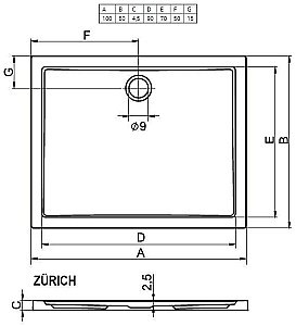 Душевой поддон Riho Zurich 272 100х80 D001014005 белый купить в интернет-магазине Sanbest