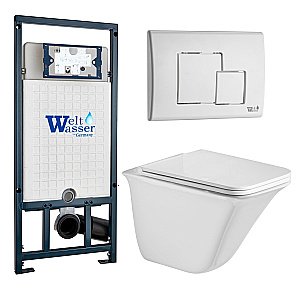 Унитаз с инсталляцией WeltWasser MARBERG 507 + ROTBACH 004 GL-WT + MAR 507 SE GL-WT купить в интернет-магазине Sanbest