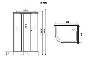 Душевая кабина Niagara Eco E120/80/13/TN 120х80 стекло тонированное/профиль хром купить в интернет-магазине Sanbest