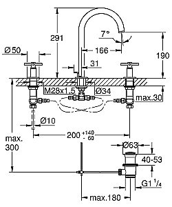 Смеситель для раковины Grohe Atrio New 20008003 хром купить в интернет-магазине сантехники Sanbest