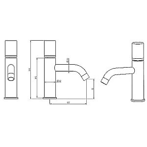 Смеситель для раковины Boheme Stick 121-BB.3 черный матовый/ручка LINEA купить в интернет-магазине сантехники Sanbest