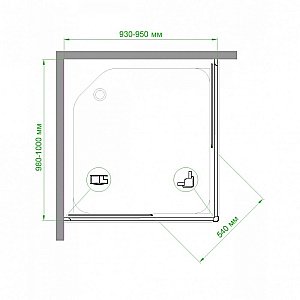 Душевой уголок Royal Bath RB1095HPD-T 95х100 прозрачный купить в интернет-магазине Sanbest