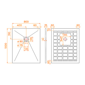 Душевой поддон RGW Stone Tray-G 14152810-02-11ST 80х100 графит купить в интернет-магазине Sanbest