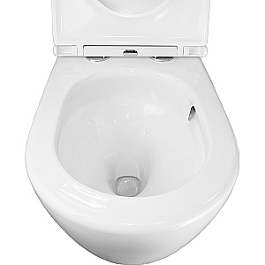 Унитаз приставной Azario Grado AZ-2141D-UQ1 белый, безободковый, с крышкой микролифт, слив торнадо купить в интернет-магазине Sanbest