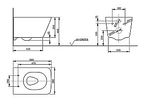 Унитаз подвесной TOTO SP TOILET CW532Y безободковый, слив торнадо купить в интернет-магазине Sanbest