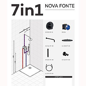 Душевая система KLUDI NOVA FONTE 208313915 черный матовый купить в интернет-магазине сантехники Sanbest