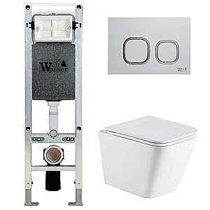 Унитаз с инсталляцией WeltWasser AMBERG 350 ST + GELBACH 043 GL-WT + AMBERG RD-WT купить в интернет-магазине Sanbest