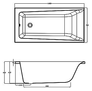 Ванна акриловая Cersanit LORENA 63345 140x70 купить в интернет-магазине Sanbest