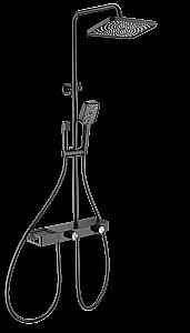 Душевая система с термостатом WONZON & WOGHAND Shelf, Черный матовый (WW-B4161-MB) купить в интернет-магазине сантехники Sanbest