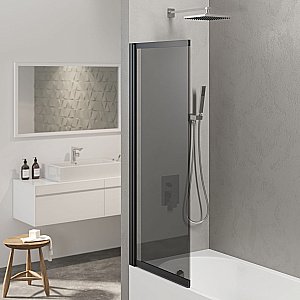 Шторка для ванны Berges RIVER S Slider Black 980 065018 тонированное стекло купить в интернет-магазине Sanbest