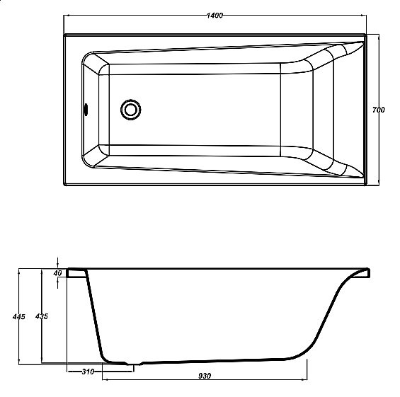 Ванна акриловая Cersanit LORENA 63345 140x70 купить в интернет-магазине Sanbest