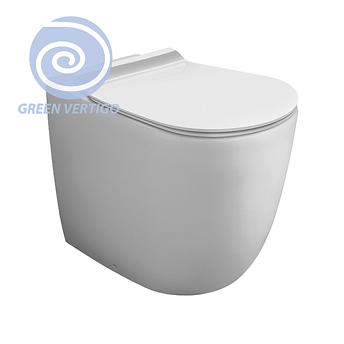 Унитаз приставной Simas Vignoni VI01VERT, безободковый, слив торнадо, белый купить в интернет-магазине Sanbest