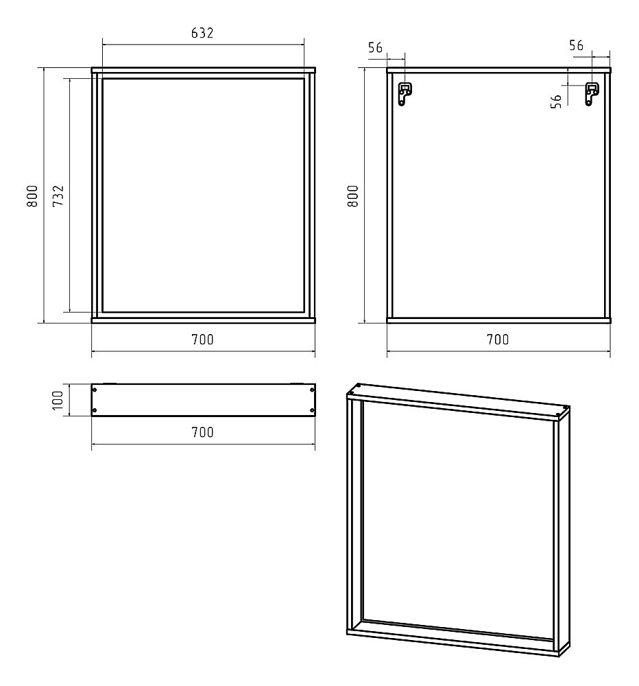 Зеркало с LED-подсветкой Misty DALLAS 70x80 Дуб Галифакс/олово в ванную от интернет-магазине сантехники Sanbest