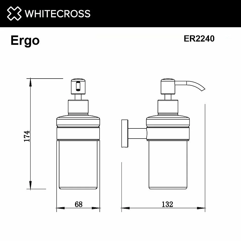 Диспенсер WhiteCross Ergo ER2240GLB золото брашированное купить в интернет-магазине сантехники Sanbest