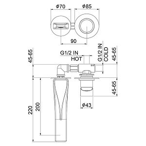 Смеситель для ванны Webert One-B NB830606441 купить в интернет-магазине сантехники Sanbest