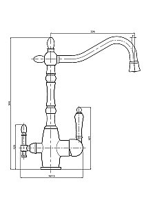 Смеситель для кухни Milacio Castellon Ceramic MC.515.SN сатин купить в интернет-магазине сантехники Sanbest